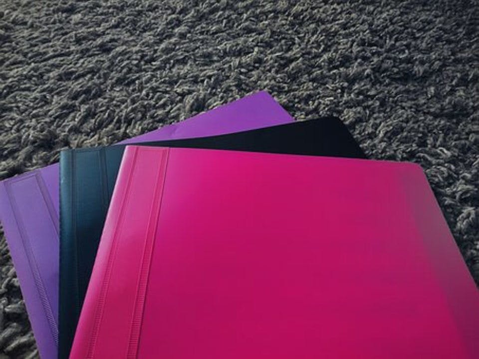 紫・黒・ピンクの100均ファイル