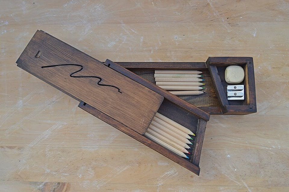 木製の筆箱