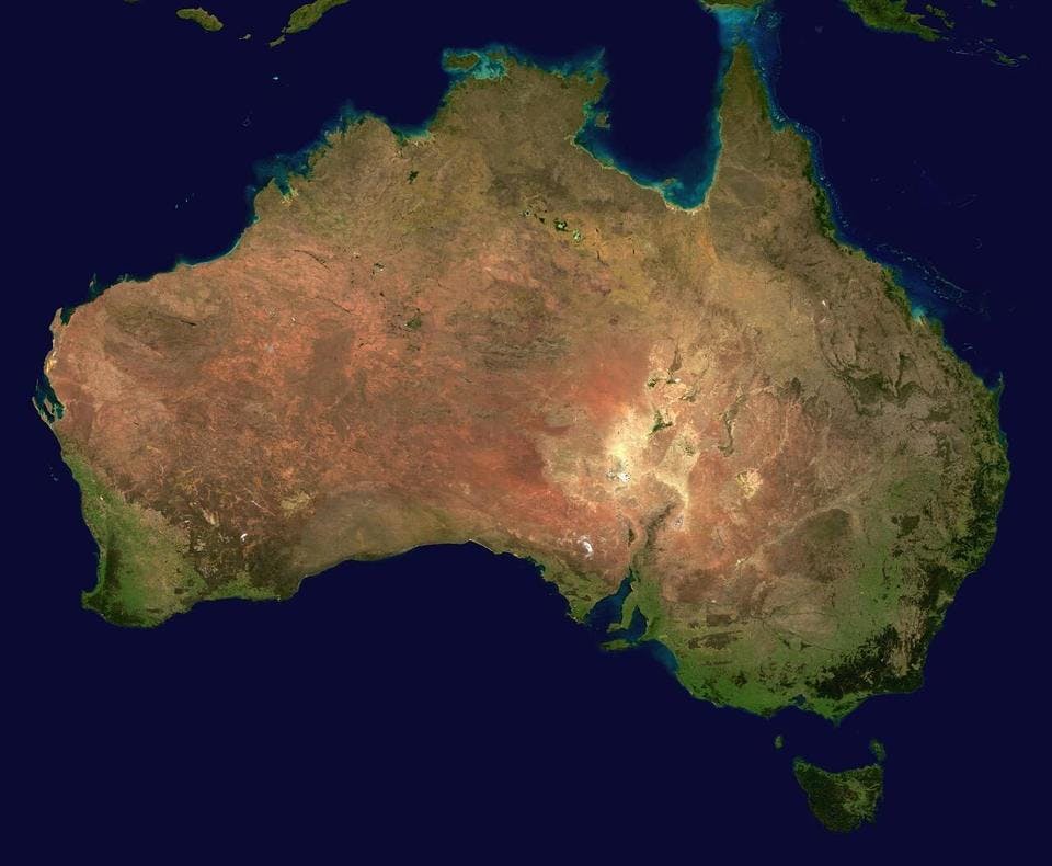 上空から見たオーストラリア