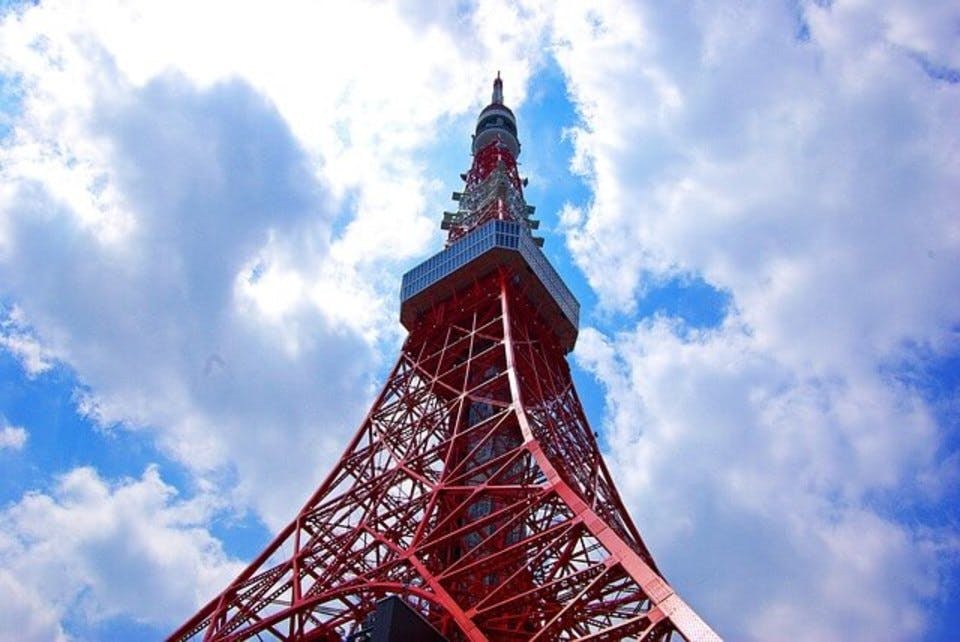 東京タワーが見えるレストランからの風景