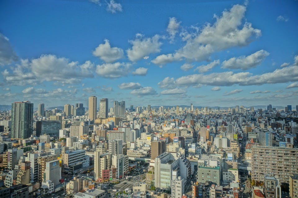 空から見た大阪