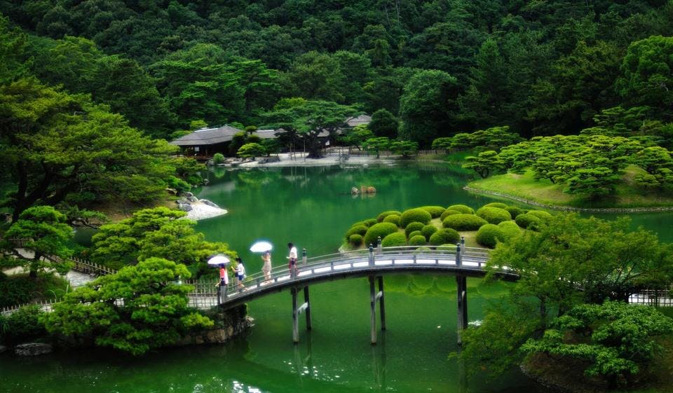 緑溢れる日本庭園