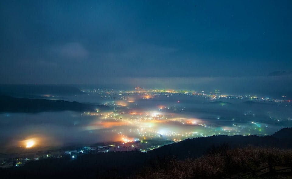 山頂から観た関東の夜景