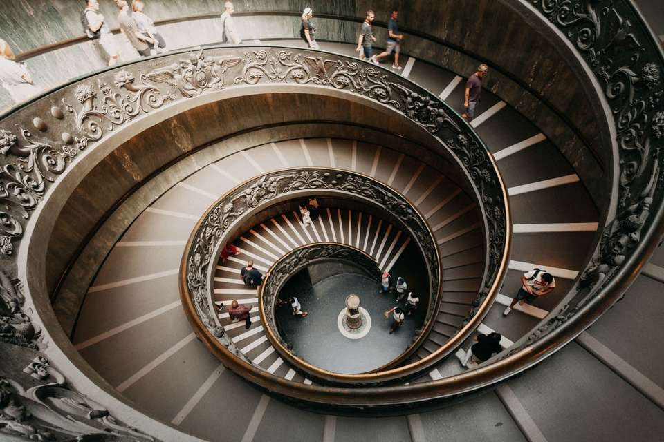 バチカン美術館の有名な螺旋階段