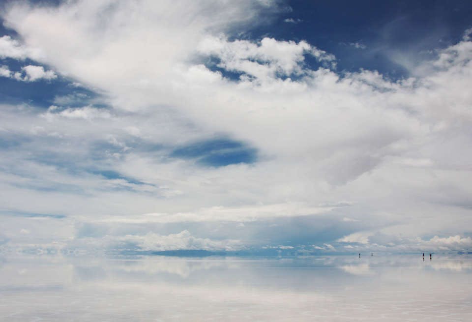 雲の多いウユニ塩湖