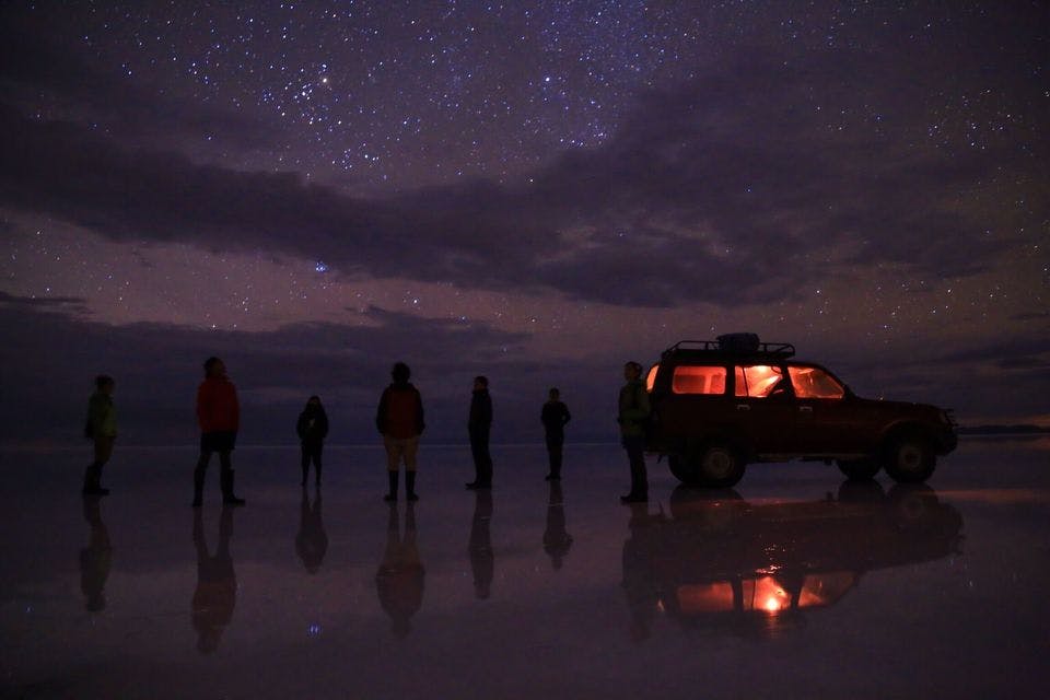 ウユニ塩湖の夜景