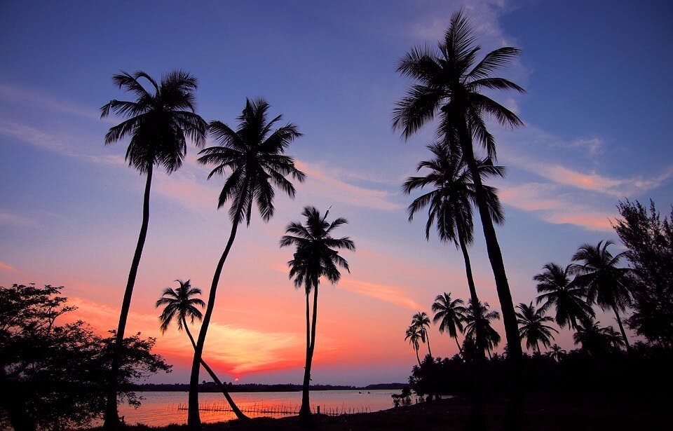 スリランカの夕景
