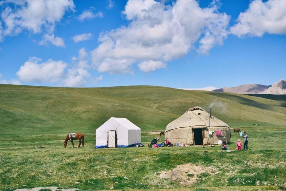 キルギス人のいる風景