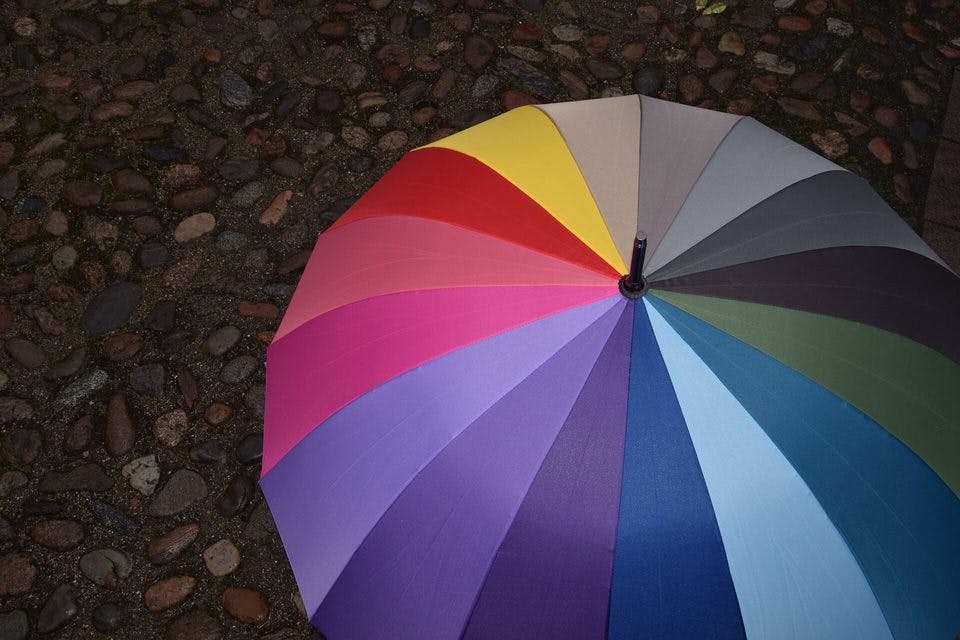 カラフルなレディース折りたたみ傘