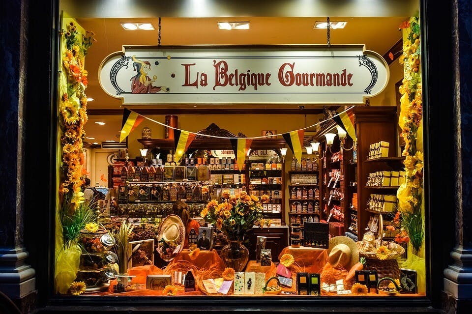 ベルギーのお土産のチョコレートショップ