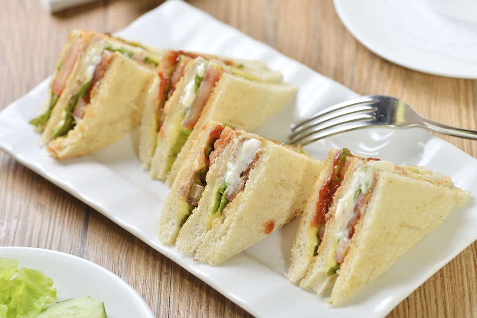 Large sandwiches plated