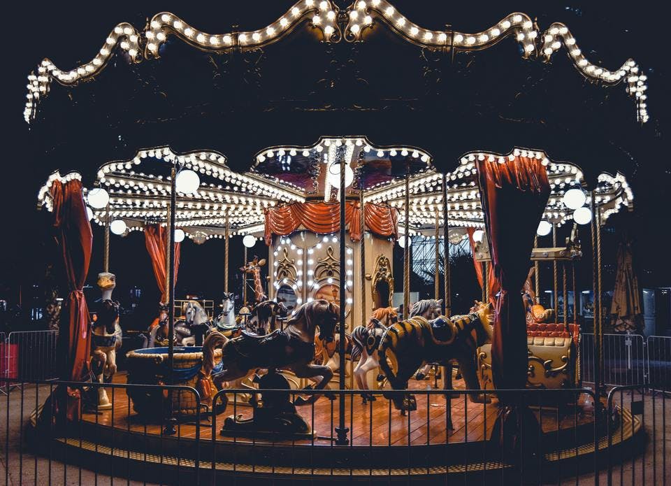 Large amusement park carnival carousel 1403653